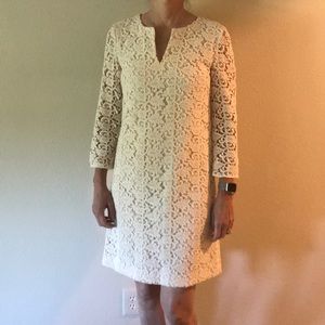 Talbots lace cream dress